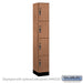 Salsbury 12" Wide Premier Wood Locker - Four Tier - 1 Wide - 6 Feet High - 18" Deep - Red Oak - Hasps - Sweatfully