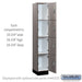 Salsbury 12" Wide Premier Wood Locker - Four Tier - 1 Wide - 6 Feet High - 18" Deep - Skyline Walnut - Resettable Combination Locks - Sweatfully