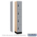 Salsbury 12" Wide Premier Wood Locker - Four Tier - 1 Wide - 6 Feet High - 18" Deep - Winter Fog - Resettable Combination Locks - Sweatfully