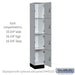 Salsbury 12" Wide Premier Wood Locker - Four Tier - 1 Wide - 6 Feet High - 18" Deep - Winter Fog - Resettable Combination Locks - Sweatfully