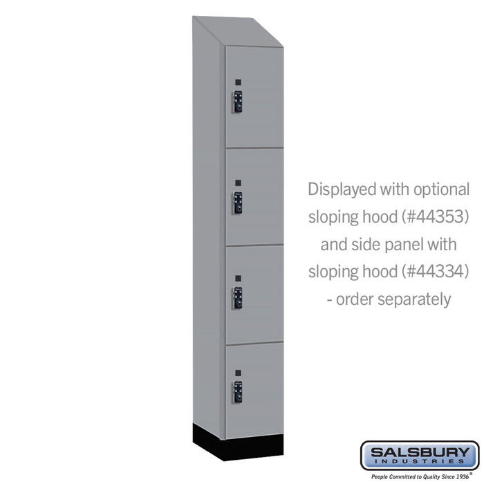 Salsbury 12" Wide Premier Wood Locker - Four Tier - 1 Wide - 6 Feet High - 18" Deep - Winter Fog - Resettable Combination Locks - Sweatfully