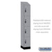 Salsbury 12" Wide Premier Wood Locker - Four Tier - 1 Wide - 6 Feet High - 18" Deep - Winter Fog - Resettable Combination Locks - Sweatfully