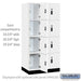 Salsbury 12" Wide Premier Wood Locker - Four Tier - 3 Wide - 6 Feet High - 21" Deep - Arctic White - Resettable Combination Locks - Sweatfully