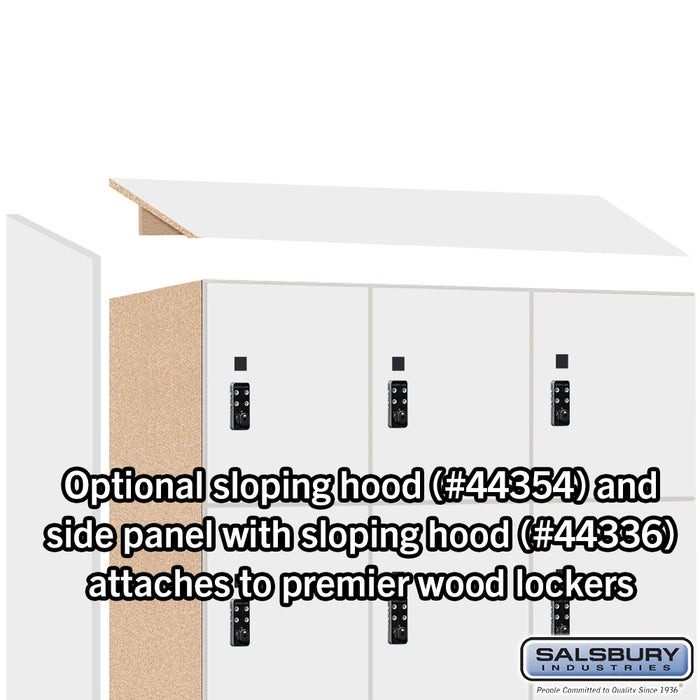 Salsbury 12" Wide Premier Wood Locker - Four Tier - 3 Wide - 6 Feet High - 21" Deep - Arctic White - Resettable Combination Locks - Sweatfully