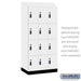 Salsbury 12" Wide Premier Wood Locker - Four Tier - 3 Wide - 6 Feet High - 21" Deep - Arctic White - Resettable Combination Locks - Sweatfully
