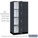 Salsbury 12" Wide Premier Wood Locker - Four Tier - 3 Wide - 6 Feet High - 21" Deep - Carbon Mesh - Resettable Combination Locks - Sweatfully