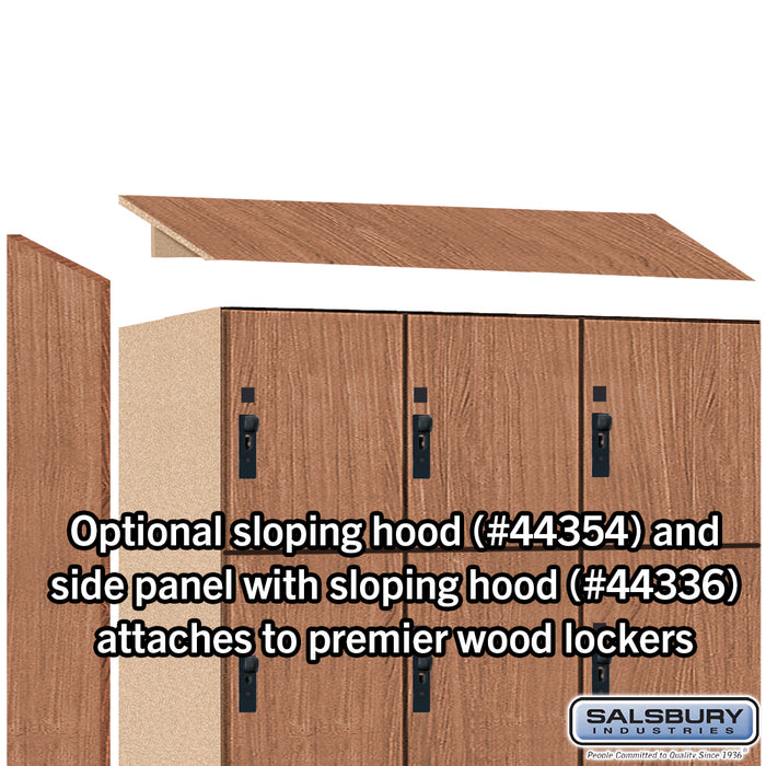Salsbury 12" Wide Premier Wood Locker - Four Tier - 3 Wide - 6 Feet High - 21" Deep - Red Oak - Hasps - Sweatfully