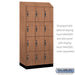 Salsbury 12" Wide Premier Wood Locker - Four Tier - 3 Wide - 6 Feet High - 21" Deep - Red Oak - Hasps - Sweatfully