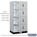 Salsbury 12" Wide Premier Wood Locker - Four Tier - 3 Wide - 6 Feet High - 21" Deep - Silver Teak - Hasps - Sweatfully