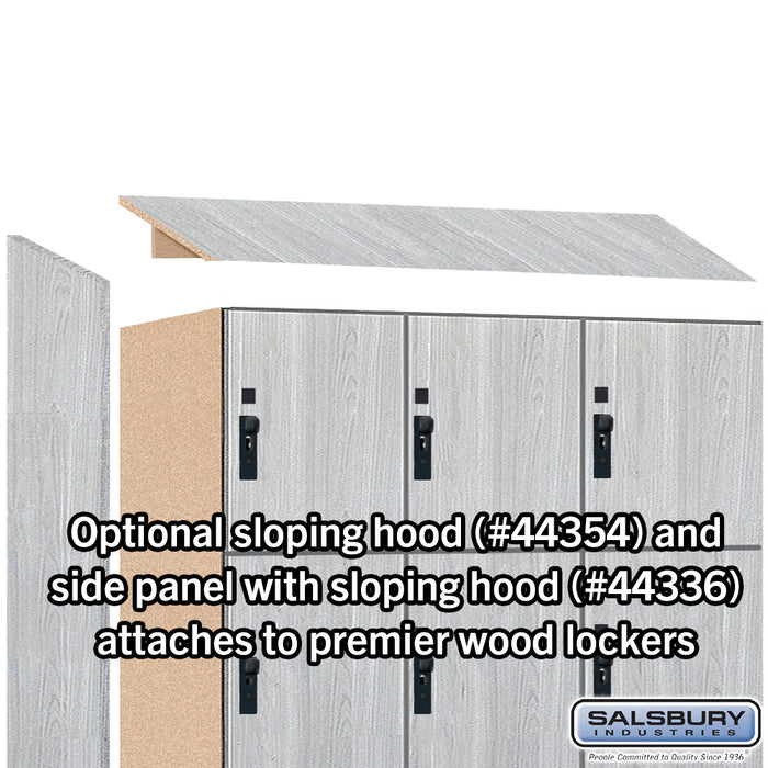 Salsbury 12" Wide Premier Wood Locker - Four Tier - 3 Wide - 6 Feet High - 21" Deep - Silver Teak - Hasps - Sweatfully