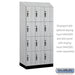 Salsbury 12" Wide Premier Wood Locker - Four Tier - 3 Wide - 6 Feet High - 21" Deep - Silver Teak - Hasps - Sweatfully