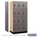 Salsbury 12" Wide Premier Wood Locker - Four Tier - 3 Wide - 6 Feet High - 21" Deep - Skyline Walnut - Resettable Combination Locks - Sweatfully