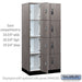 Salsbury 12" Wide Premier Wood Locker - Four Tier - 3 Wide - 6 Feet High - 21" Deep - Skyline Walnut - Resettable Combination Locks - Sweatfully