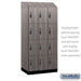 Salsbury 12" Wide Premier Wood Locker - Four Tier - 3 Wide - 6 Feet High - 21" Deep - Skyline Walnut - Resettable Combination Locks - Sweatfully