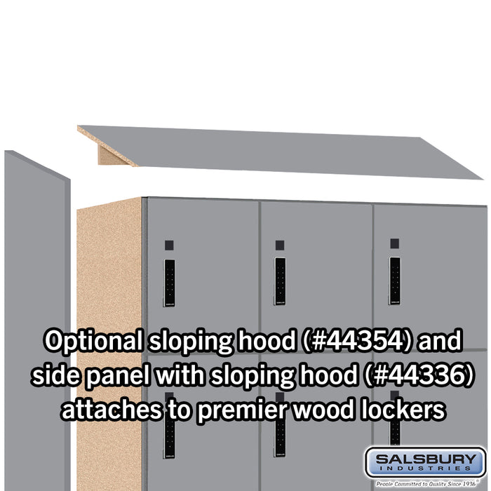 Salsbury 12" Wide Premier Wood Locker - Four Tier - 3 Wide - 6 Feet High - 21" Deep - Winter Fog - Electronic Locks - Sweatfully