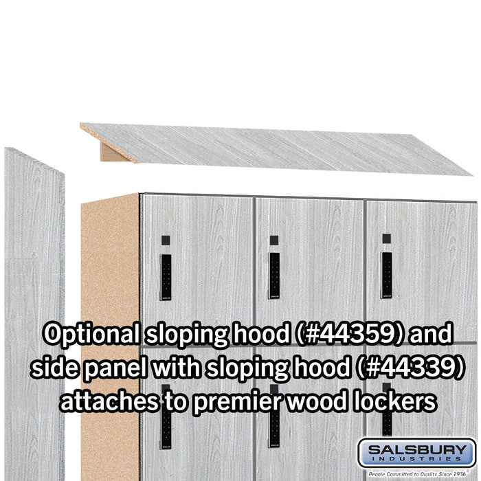 Salsbury 12" Wide Premier Wood Locker - Four Tier - 3 Wide - 6 Feet High - 15" Deep - Silver Teak - Electronic Locks - Sweatfully