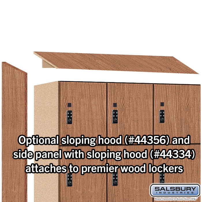 Salsbury 12" Wide Premier Wood Locker - Four Tier - 3 Wide - 6 Feet High - 18" Deep - Red Oak - Resettable Combination Locks - Sweatfully