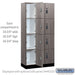 Salsbury 12" Wide Premier Wood Locker - Four Tier - 3 Wide - 6 Feet High - 18" Deep - Skyline Walnut - Resettable Combination Locks - Sweatfully