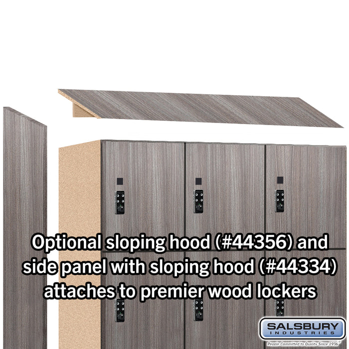 Salsbury 12" Wide Premier Wood Locker - Four Tier - 3 Wide - 6 Feet High - 18" Deep - Skyline Walnut - Resettable Combination Locks - Sweatfully