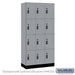 Salsbury 12" Wide Premier Wood Locker - Four Tier - 3 Wide - 6 Feet High - 18" Deep - Winter Fog - Resettable Combination Locks - Sweatfully