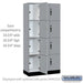Salsbury 12" Wide Premier Wood Locker - Four Tier - 3 Wide - 6 Feet High - 18" Deep - Winter Fog - Hasps - Sweatfully