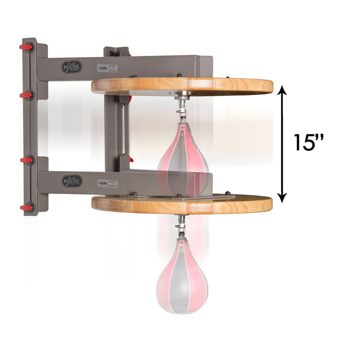 XMARK Wall Mounted Speed Bag Platform with Shackle Swivel for MMA and Boxing XM-4441-BLACK - Sweatfully