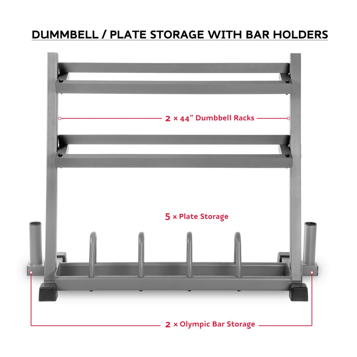 XMARK All-In-One Storage Solution, Dumbbells, Weight Plates and Barbells XM-4467.1-BLACK - Sweatfully