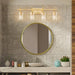 Jasper Black & Gold Clear Glass 4-Light Bathroom Vanity Light - Sweatfully