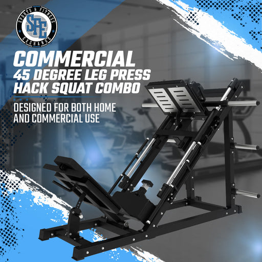 SFE Commercial 45 Degree Plate Loaded Leg Press Hack Squat Combo (New) - Sweatfully