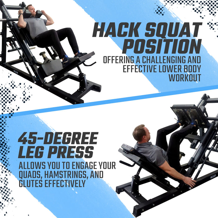 SFE Commercial 45 Degree Plate Loaded Leg Press Hack Squat Combo (New) - Sweatfully