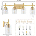 Jasper Black & Gold Clear Glass 4-Light Bathroom Vanity Light - Sweatfully