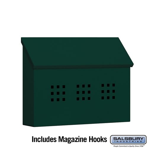 Salsbury Traditional Mailbox - Decorative - Horizontal Style - Green - Sweatfully