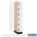 Salsbury 12" Wide Premier Wood Locker - Six Tier Box Style - 1 Wide - 6 Feet High - 21" Deep - Arctic White - Resettable Combination Locks - Sweatfully