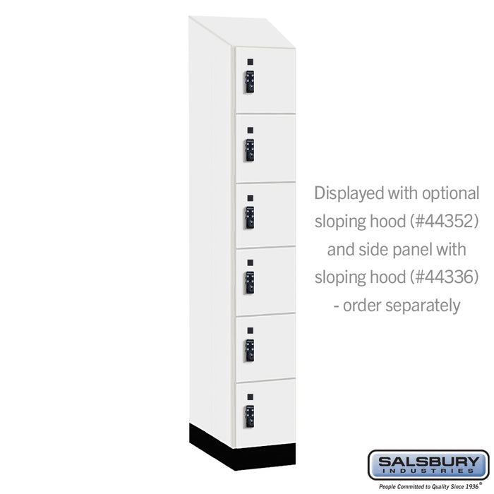 Salsbury 12" Wide Premier Wood Locker - Six Tier Box Style - 1 Wide - 6 Feet High - 21" Deep - Arctic White - Resettable Combination Locks - Sweatfully