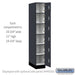 Salsbury 12" Wide Premier Wood Locker - Six Tier Box Style - 1 Wide - 6 Feet High - 21" Deep - Carbon Mesh - Resettable Combination Locks - Sweatfully