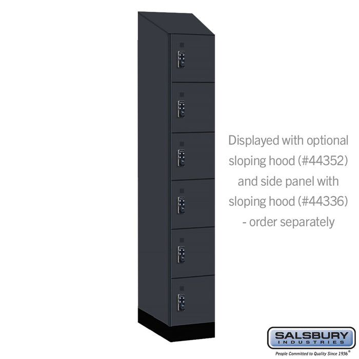 Salsbury 12" Wide Premier Wood Locker - Six Tier Box Style - 1 Wide - 6 Feet High - 21" Deep - Carbon Mesh - Resettable Combination Locks - Sweatfully
