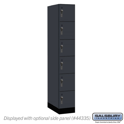 Salsbury 12" Wide Premier Wood Locker - Six Tier Box Style - 1 Wide - 6 Feet High - 21" Deep - Carbon Mesh - Hasps - Sweatfully