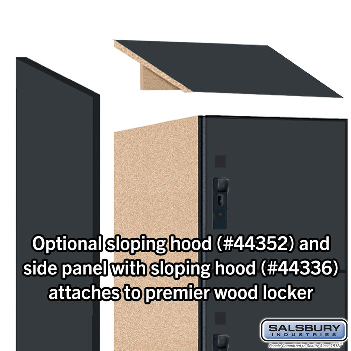 Salsbury 12" Wide Premier Wood Locker - Six Tier Box Style - 1 Wide - 6 Feet High - 21" Deep - Carbon Mesh - Hasps - Sweatfully