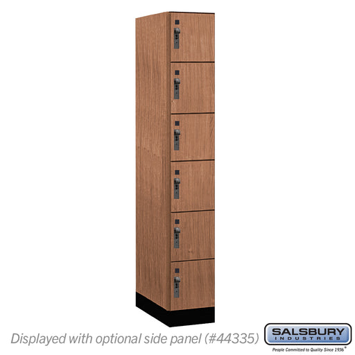 Salsbury 12" Wide Premier Wood Locker - Six Tier Box Style - 1 Wide - 6 Feet High - 21" Deep - Red Oak - Hasps - Sweatfully