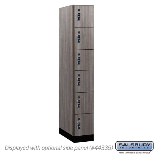 Salsbury 12" Wide Premier Wood Locker - Six Tier Box Style - 1 Wide - 6 Feet High - 21" Deep - Skyline Walnut - Resettable Combination Locks - Sweatfully