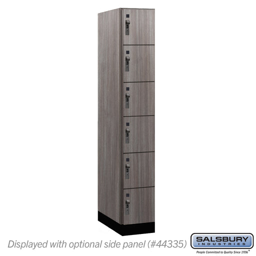 Salsbury 12" Wide Premier Wood Locker - Six Tier Box Style - 1 Wide - 6 Feet High - 21" Deep - Skyline Walnut - Hasps - Sweatfully