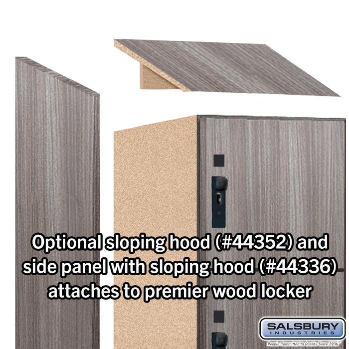 Salsbury 12" Wide Premier Wood Locker - Six Tier Box Style - 1 Wide - 6 Feet High - 21" Deep - Skyline Walnut - Hasps - Sweatfully
