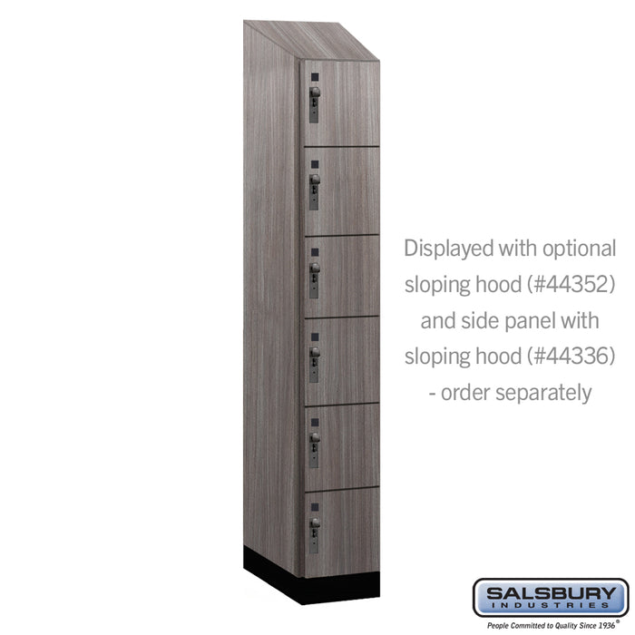 Salsbury 12" Wide Premier Wood Locker - Six Tier Box Style - 1 Wide - 6 Feet High - 21" Deep - Skyline Walnut - Hasps - Sweatfully