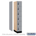 Salsbury 12" Wide Premier Wood Locker - Six Tier Box Style - 1 Wide - 6 Feet High - 21" Deep - Winter Fog - Resettable Combination Locks - Sweatfully