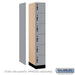 Salsbury 12" Wide Premier Wood Locker - Six Tier Box Style - 1 Wide - 6 Feet High - 21" Deep - Winter Fog - Hasps - Sweatfully