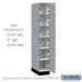 Salsbury 12" Wide Premier Wood Locker - Six Tier Box Style - 1 Wide - 6 Feet High - 21" Deep - Winter Fog - Hasps - Sweatfully