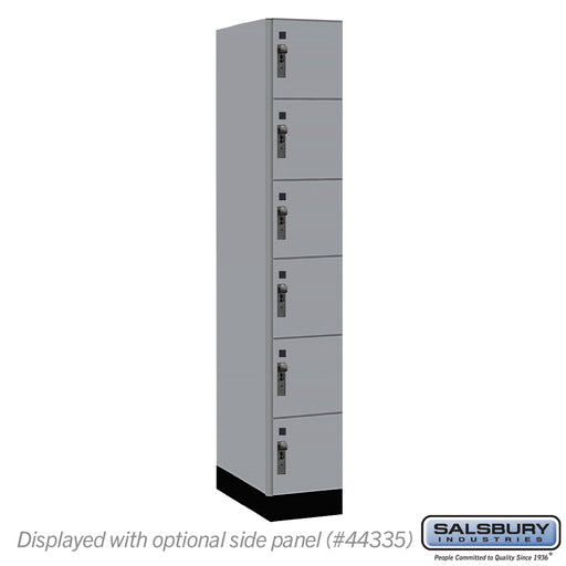 Salsbury 12" Wide Premier Wood Locker - Six Tier Box Style - 1 Wide - 6 Feet High - 21" Deep - Winter Fog - Hasps - Sweatfully
