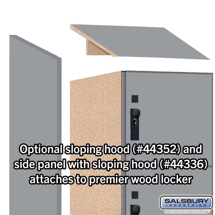 Salsbury 12" Wide Premier Wood Locker - Six Tier Box Style - 1 Wide - 6 Feet High - 21" Deep - Winter Fog - Hasps - Sweatfully