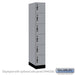 Salsbury 12" Wide Premier Wood Locker - Six Tier Box Style - 1 Wide - 6 Feet High - 21" Deep - Winter Fog - Hasps - Sweatfully