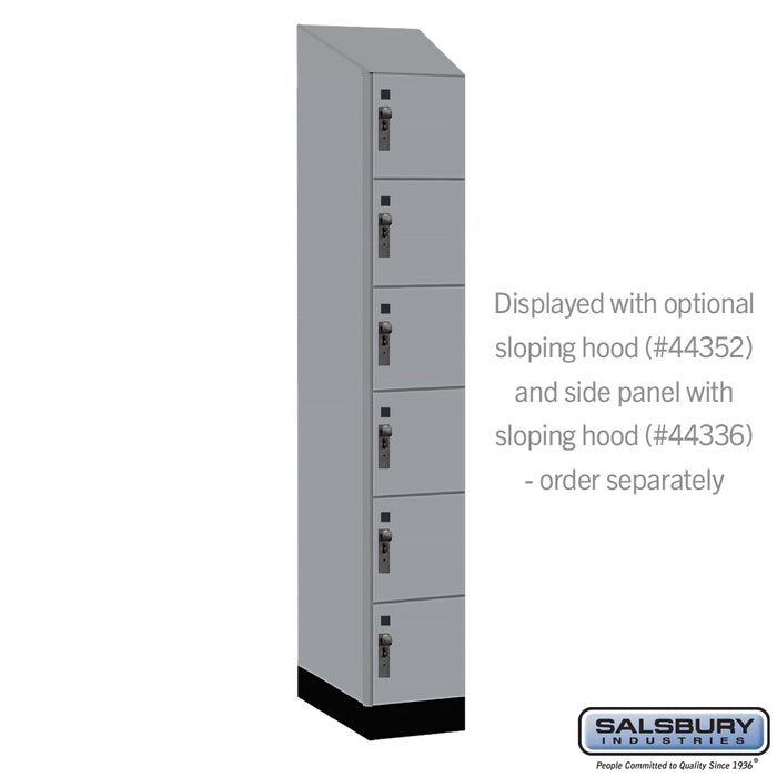 Salsbury 12" Wide Premier Wood Locker - Six Tier Box Style - 1 Wide - 6 Feet High - 21" Deep - Winter Fog - Hasps - Sweatfully